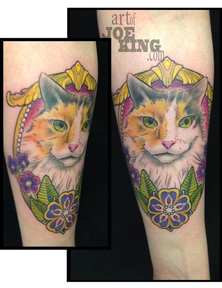 Tattoos - Cat Illustration in an Ornate Frame - 96259